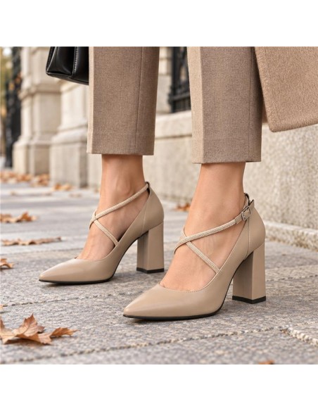 chaussures habillées femme de peau beige W-DAISY-BEIGE