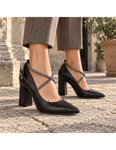 chaussures habillées femme de peau le noir W-DAISY-BLACK