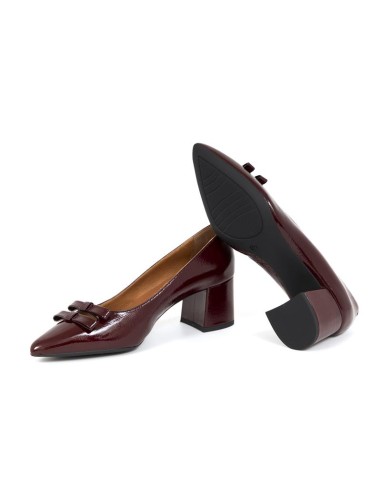 chaussures habillées femme de peau Bordeaux W-DASE-BURGUNDY