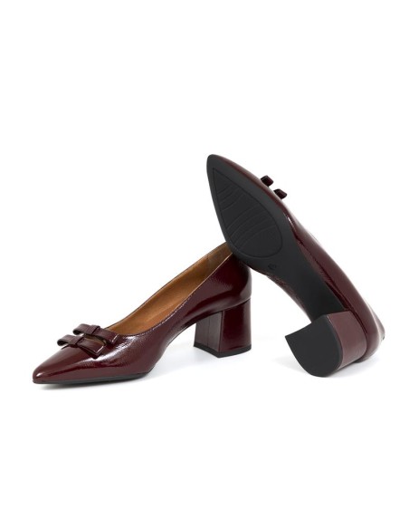 Zapato de Vestir de piel liso color burdeos