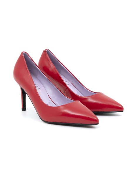 Zapato de Vestir de piel liso color rojo