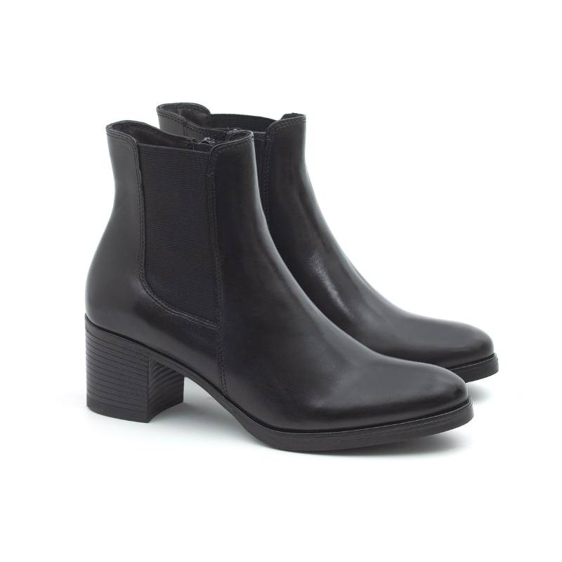 bottines pour femmes en cuir noir W-NELMAN-NEGRO