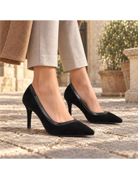chaussures habillées femme suède le noir W-DOLY-NEGRO