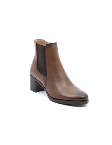 light brown leather women's ankle boots W-NELMETE-CUERO