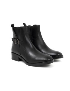 Botines de mujer de piel acabado a mano color negro 2