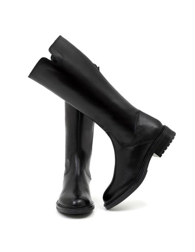 Botas de mujer de piel liso color negro