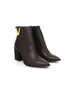 Botines de mujer liso liso color marrón 2