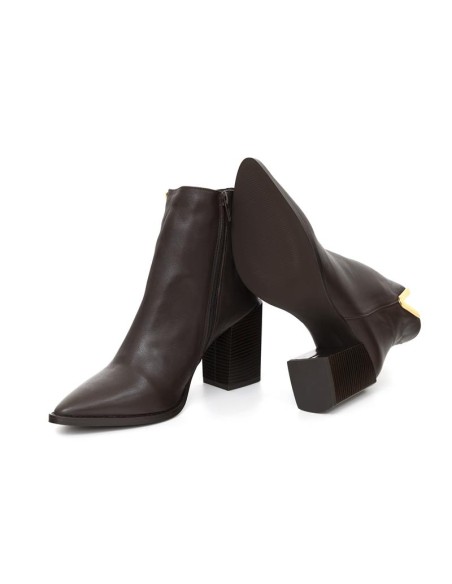 Botines de mujer liso liso color marrón