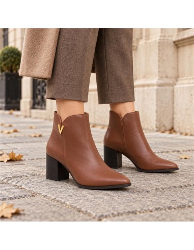 bottines femme lisse marron W-ELIN-MARRON