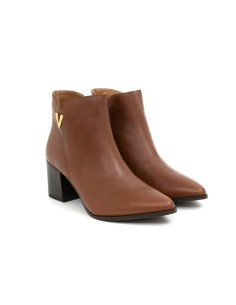 Botines de mujer liso liso color marrón 2