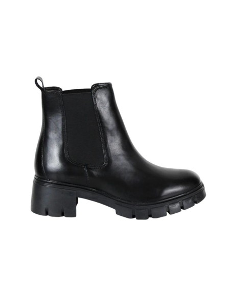 Botines de mujer de piel liso color negro