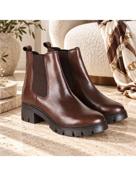 bottines femme de peau cuir W-FARMAN-CUERO
