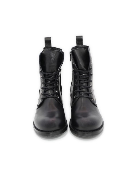 Black leather women's boots