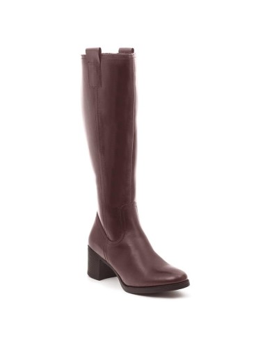 Botas de mujer de piel liso color cuero