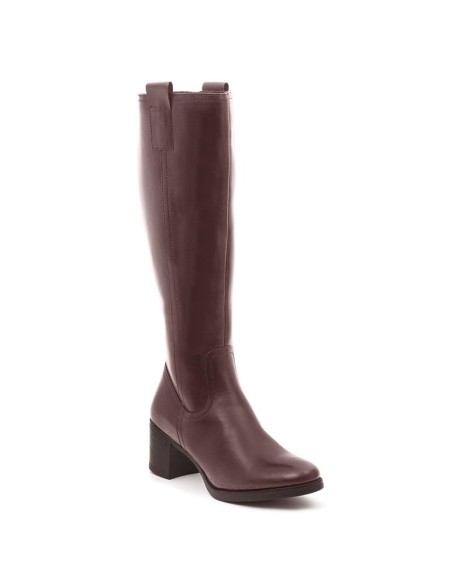 Botas de mujer de piel liso color cuero