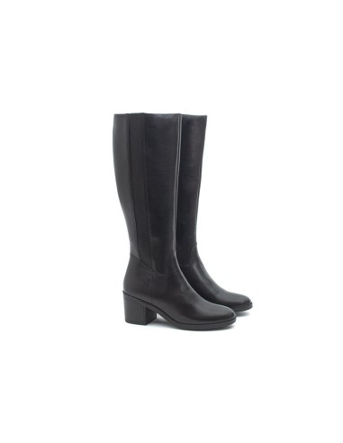 Botas de mujer de piel difuminado color negro