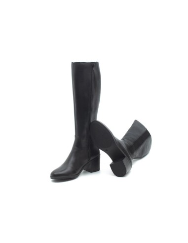Botas de mujer de piel difuminado color negro