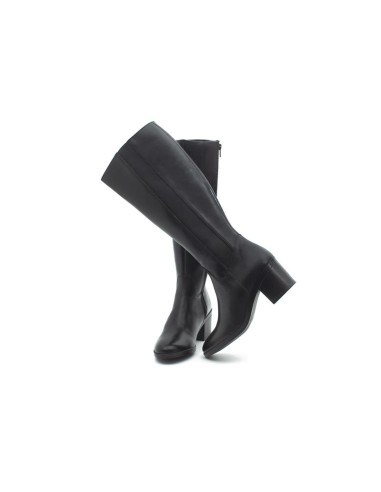 Botas de mujer de piel difuminado color negro