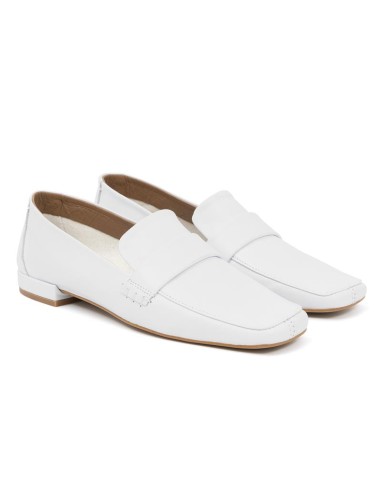 femmes mocassins de peau blanc W-GALATA-WHITE