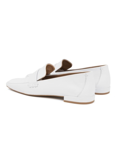 Mocasines de mujer de piel liso color blanco