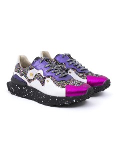 Pink leather Women's sneakers 2