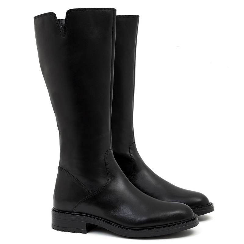 Botas de mujer de piel liso color negro W-NETOR-NEGRO