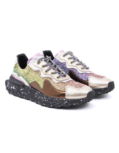 gold leather Women's sneakers