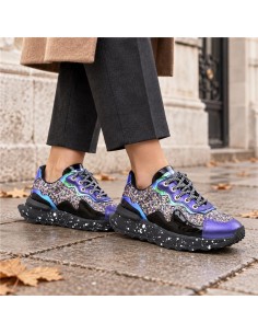 purple leather Women's sneakers