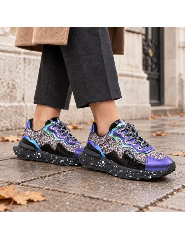 purple leather Women's sneakers