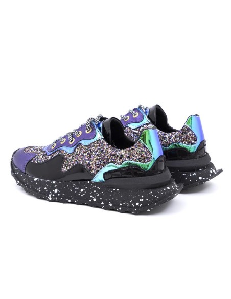 purple leather Women's sneakers