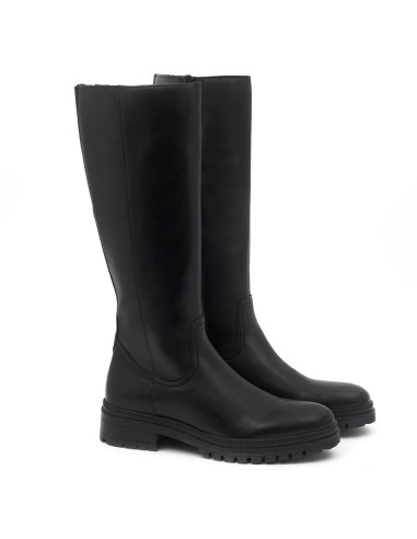 Black leather Women's high boots