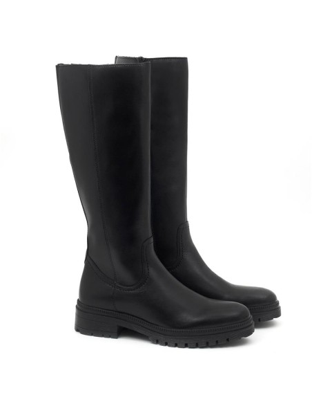 Botas de mujer de piel liso color negro