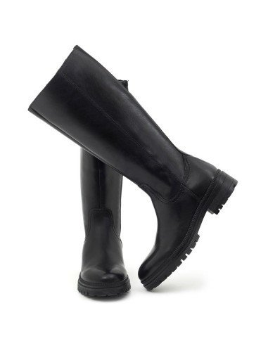 Botas de mujer de piel liso color negro