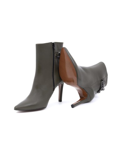 bottines femme lisse vert W-HENAR-KAKI