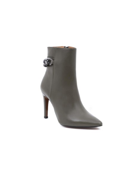 bottines femme lisse vert W-HENAR-KAKI