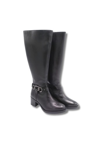 Botas de mujer de piel difuminado color negro