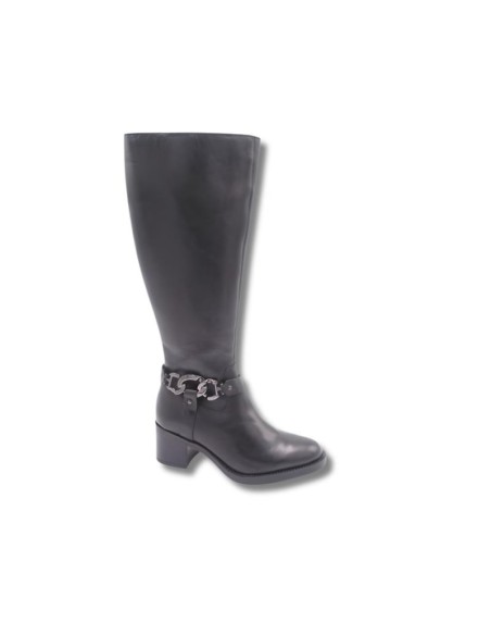 Botas de mujer de piel difuminado color negro