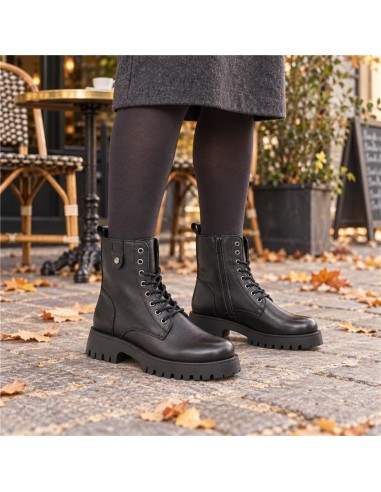 Botas de mujer de piel difuminado color negro