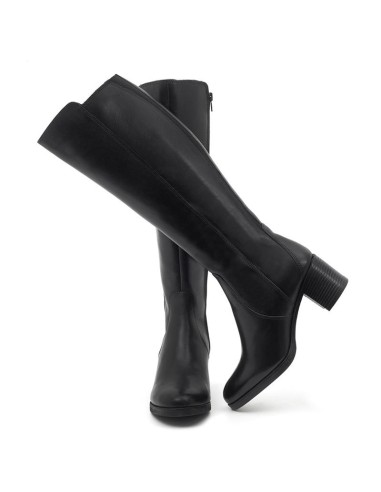 Botas de mujer de piel liso color negro