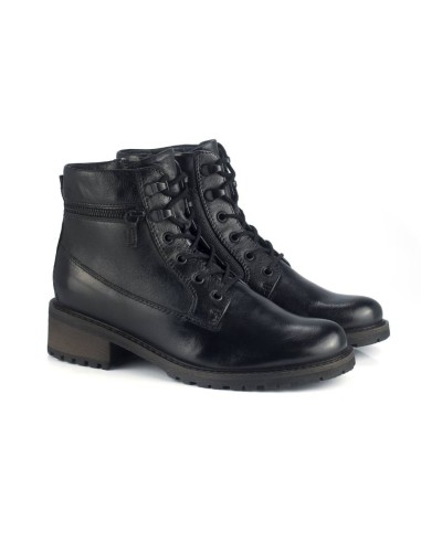 black leather women's ankle boots W-NICOLE-NEGRO