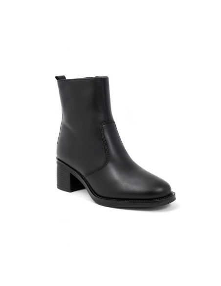 Botines de mujer de piel acabado a mano color negro