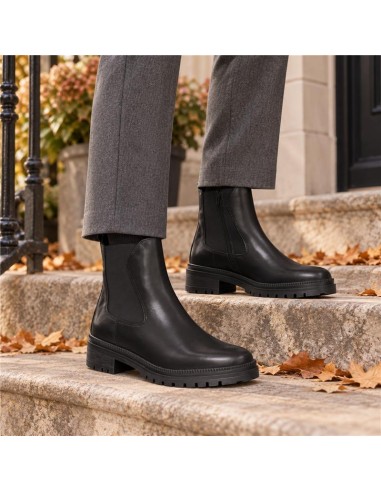Black leather women's boots