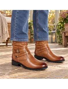 bottines femme de peau marron W-LATI-BROWN