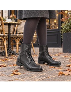 bottines femme de peau le noir W-MAGOR-BLACK