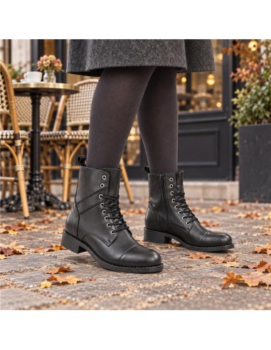 bottines femme de peau le noir W-MAGOR-BLACK