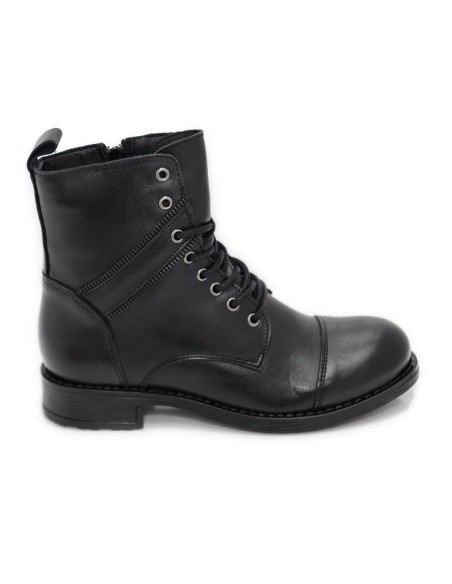 Black leather women's boots