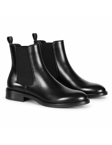 Botines Chelsea de piel con hebilla color negro
