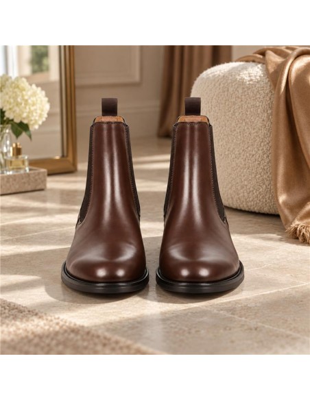 Brown leather chelsea boots