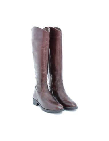 bottes femme de peau marron W-MATEY-MARRON
