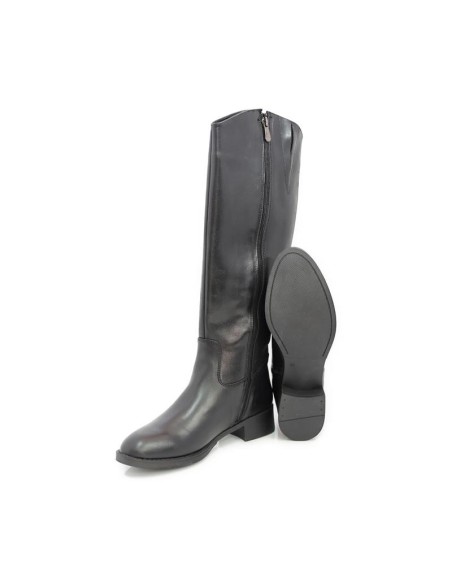 Botas de mujer de piel acabado a mano color negro